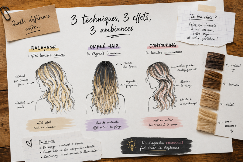 Balayage, ombré hair ou contouring que choisir